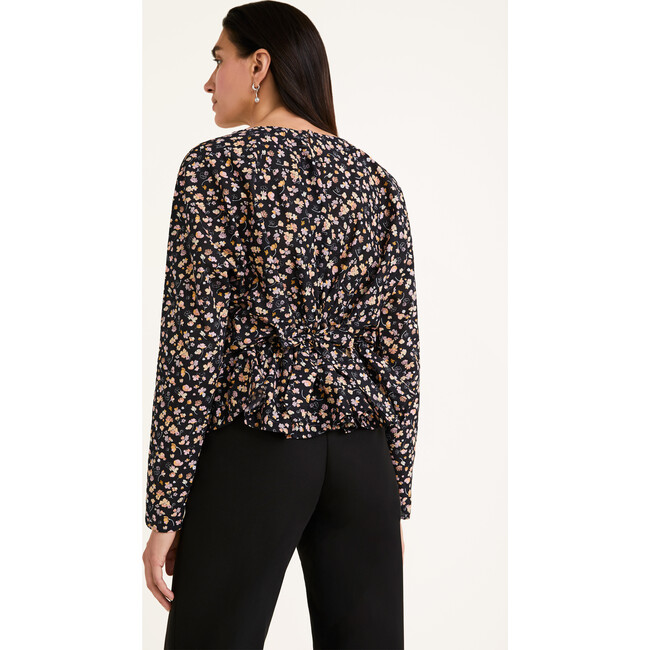 Women's Reeves Print Blouse, Black Deco Print - Blouses - 4