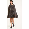 Women's Soliman Print Dress, Black Deco Print - Dresses - 2