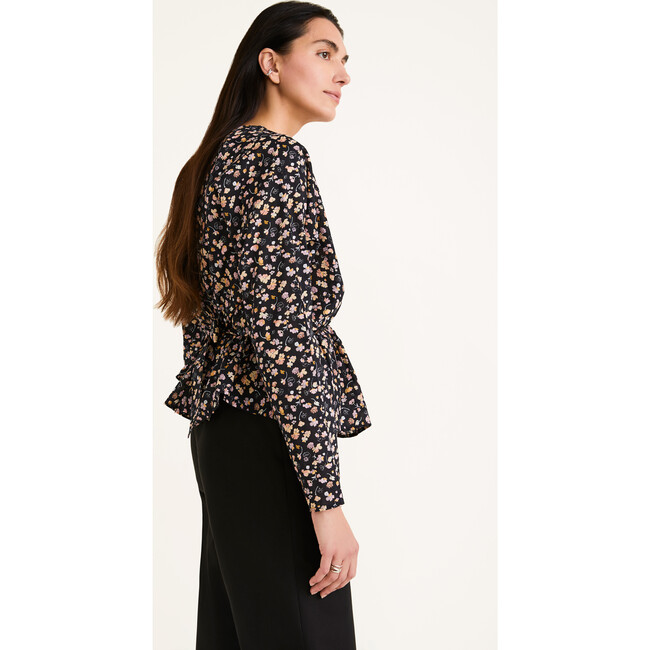 Women's Reeves Print Blouse, Black Deco Print - Blouses - 6