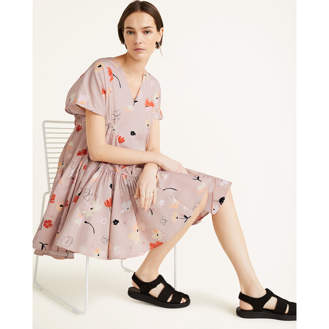 Women's Ballou Print Dress, Rose Deco Print - Dresses - 4