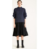 Women's Jean Knit Top, Navy - Blouses - 3