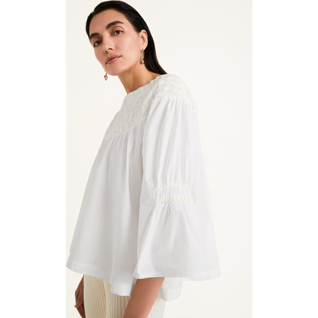 Women's Opheis Blouse, White Ivory Emb - Blouses - 3