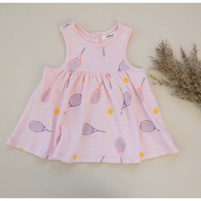 Cotton Terry Tank Dress, Tennis Print - Dresses - 3
