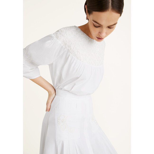 Women's Opheis Blouse, White Ivory Emb - Blouses - 6