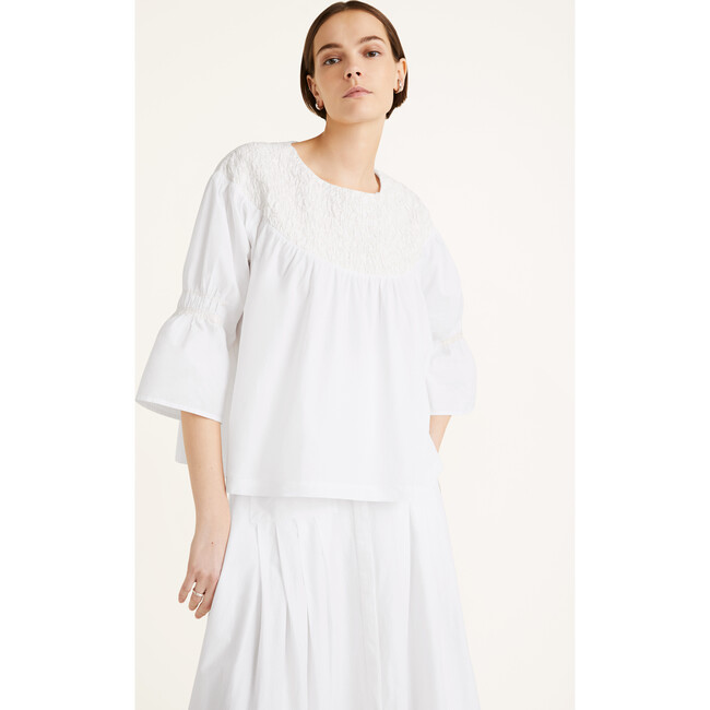 Women's Opheis Blouse, White Ivory Emb - Blouses - 7