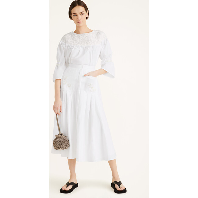 Women's Opheis Blouse, White Ivory Emb - Blouses - 8