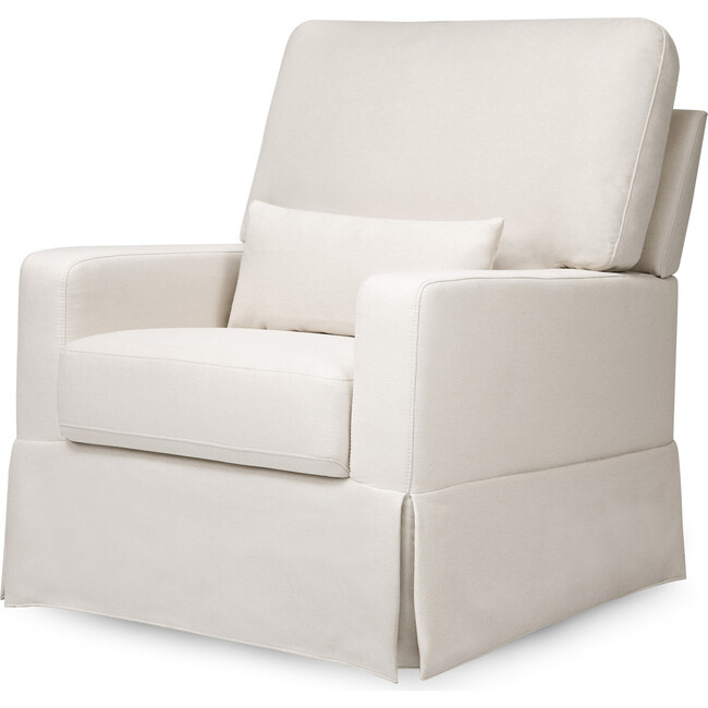 Crawford Pillowback Comfort Swivel Glider, Performance Cream Eco-Weave - Nursery Chairs - 1