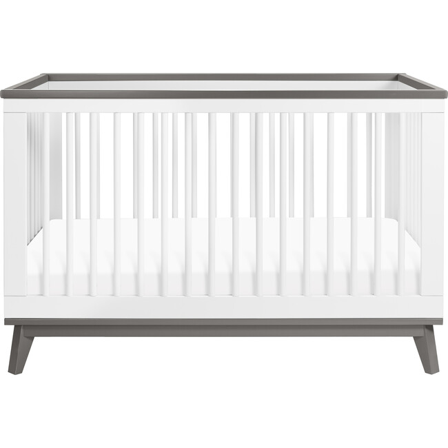 Scoot 3-in-1 Convertible Crib with Toddler Bed Conversion Kit, White/Slate