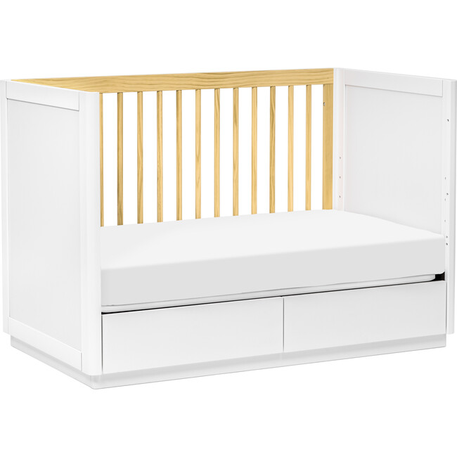 Bento 3-in-1 Convertible Storage Crib with Toddler Bed Conversion Kit, Natural/White - Cribs - 4