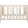 Gelato 4-in-1 Convertible Crib, White Feet with Toddler Bed Conversion Kit, Washed Natural - Cribs - 1 - thumbnail