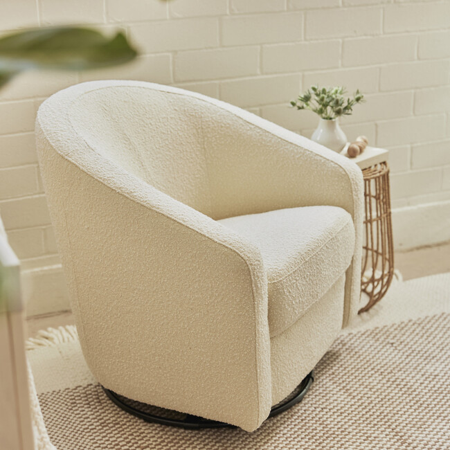 Madison Swivel Glider, Ivory Boucle - Nursery Chairs - 4