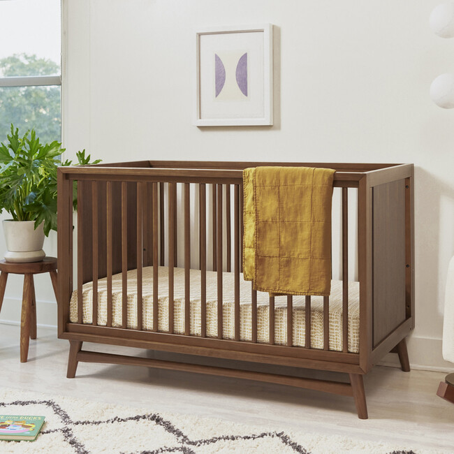 Peggy 3-in-1 Convertible Crib with Toddler Bed Conversion Kit, Natural Walnut
