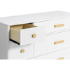 Lolly 6 Drawer Assembled Double Dresser, White and Natural - Dressers - 5 - thumbnail