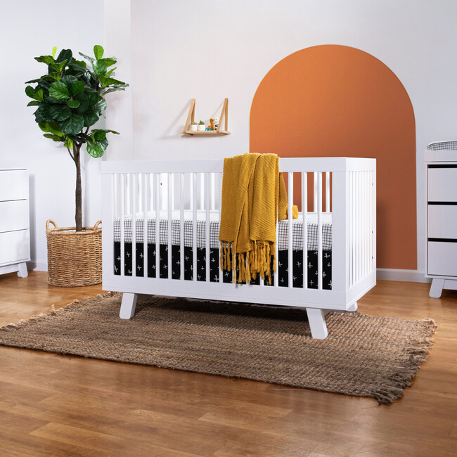 Hudson 3-in-1 Convertible Crib with Toddler Bed Conversion Kit, White