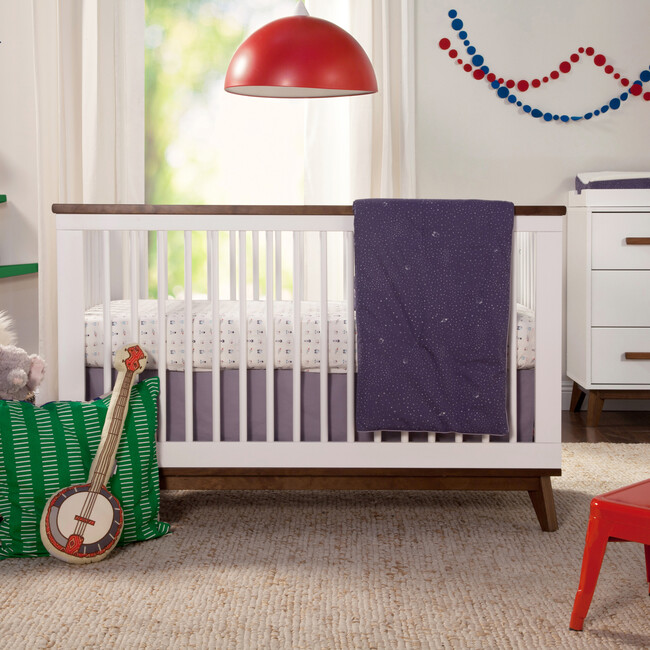Scoot 3-in-1 Convertible Crib With Toddler Bed Conversion Kit, White/Walnut - Cribs - 2