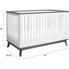 Scoot 3-in-1 Convertible Crib with Toddler Bed Conversion Kit, White/Slate - Cribs - 4