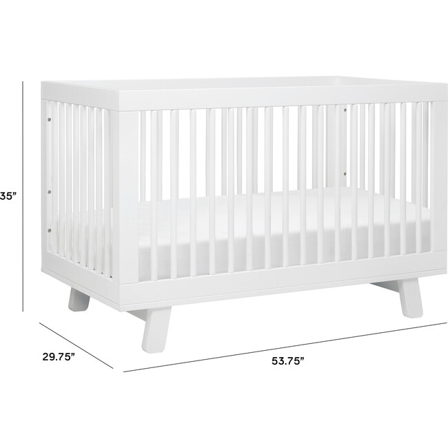 Hudson 3-in-1 Convertible Crib with Toddler Bed Conversion Kit, White - Cribs - 3