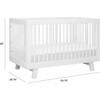 Hudson 3-in-1 Convertible Crib with Toddler Bed Conversion Kit, White - Cribs - 3 - thumbnail