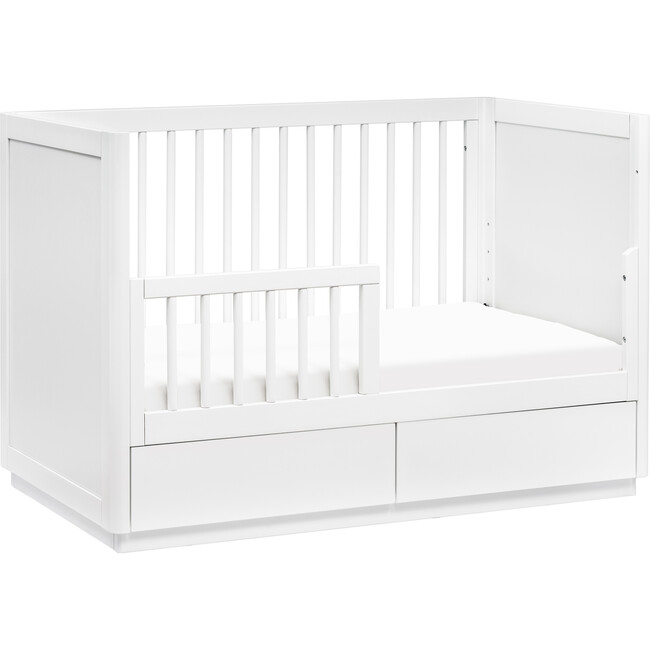 Bento 3-in-1 Convertible Storage Crib with Toddler Bed Conversion Kit, White - Cribs - 5