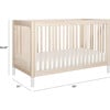 Gelato 4-in-1 Convertible Crib, White Feet with Toddler Bed Conversion Kit, Washed Natural - Cribs - 5