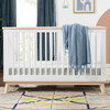 Scoot 3-in-1 Convertible Crib With Toddler Bed Conversion Kit, White/Washed Natural - Cribs - 2 - thumbnail