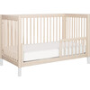 Gelato 4-in-1 Convertible Crib, White Feet with Toddler Bed Conversion Kit, Washed Natural - Cribs - 6