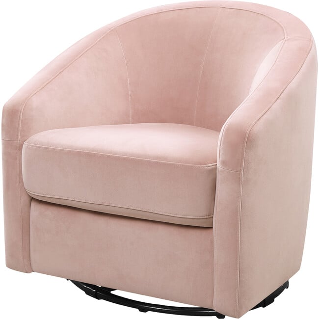 Madison Swivel Glider, Blush Velvet - Nursery Chairs - 5