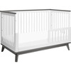 Scoot 3-in-1 Convertible Crib with Toddler Bed Conversion Kit, White/Slate - Cribs - 5