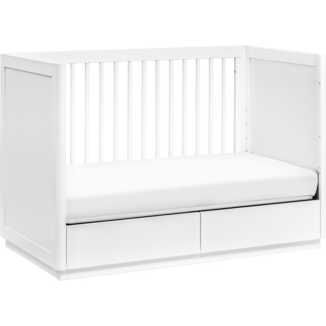 Bento 3-in-1 Convertible Storage Crib with Toddler Bed Conversion Kit, White - Cribs - 6
