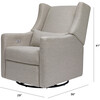 Kiwi Electronic Recliner and Swivel Glider with USB Port, Grey Eco-Performance Fabric - Nursery Chairs - 5