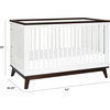 Scoot 3-in-1 Convertible Crib With Toddler Bed Conversion Kit, White/Walnut - Cribs - 4