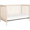 Gelato 4-in-1 Convertible Crib, White Feet with Toddler Bed Conversion Kit, Washed Natural - Cribs - 7 - thumbnail