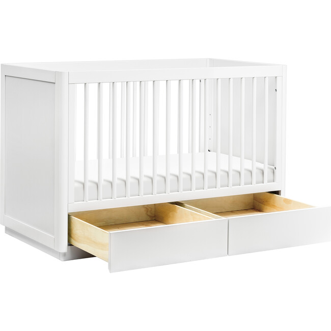 Bento 3-in-1 Convertible Storage Crib with Toddler Bed Conversion Kit, White - Cribs - 7