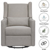 Kiwi Electronic Recliner and Swivel Glider with USB Port, Grey Eco-Performance Fabric - Nursery Chairs - 6