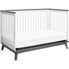 Scoot 3-in-1 Convertible Crib with Toddler Bed Conversion Kit, White/Slate - Cribs - 6