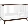 Scoot 3-in-1 Convertible Crib With Toddler Bed Conversion Kit, White/Walnut - Cribs - 5