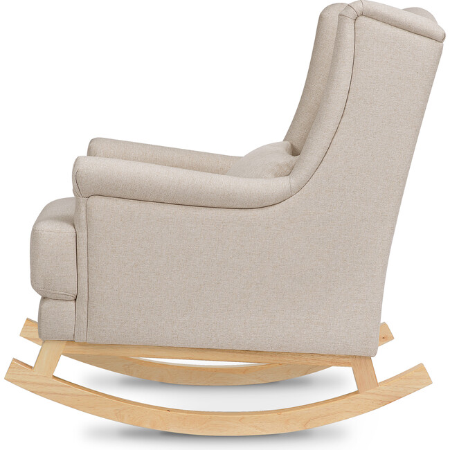 Miranda Wingback Rocker, Beige Eco-Performance Fabric - Nursery Chairs - 5
