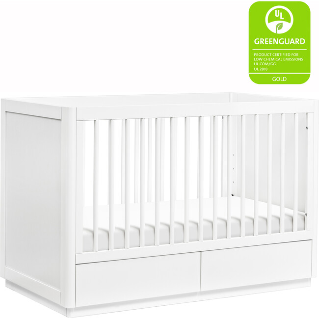 Bento 3-in-1 Convertible Storage Crib with Toddler Bed Conversion Kit, White - Cribs - 8