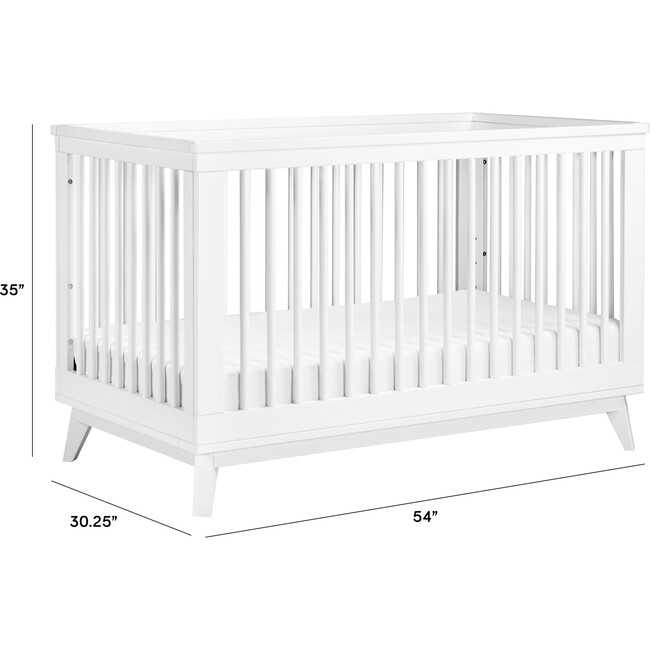 Scoot 3-in-1 Convertible Crib with Toddler Bed Conversion Kit, White - Cribs - 4