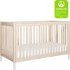 Gelato 4-in-1 Convertible Crib, White Feet with Toddler Bed Conversion Kit, Washed Natural - Cribs - 9