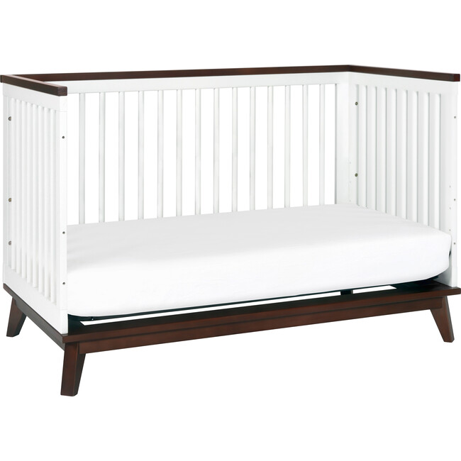 Scoot 3-in-1 Convertible Crib With Toddler Bed Conversion Kit, White/Walnut - Cribs - 6