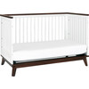 Scoot 3-in-1 Convertible Crib With Toddler Bed Conversion Kit, White/Walnut - Cribs - 6