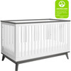 Scoot 3-in-1 Convertible Crib with Toddler Bed Conversion Kit, White/Slate - Cribs - 7