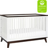 Scoot 3-in-1 Convertible Crib With Toddler Bed Conversion Kit, White/Walnut - Cribs - 7