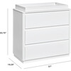 Bento 3-Drawer Changer Dresser with Removable Changing Tray, White - Dressers - 6