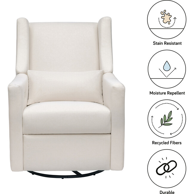 Kiwi Electronic Recliner and Swivel Glider with USB Port, Cream Eco-Performance Fabric - Nursery Chairs - 6