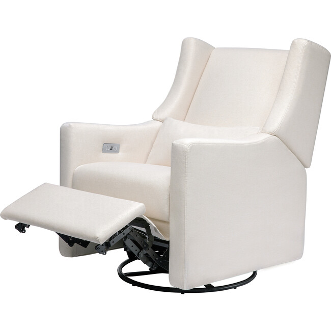 Kiwi Electronic Recliner and Swivel Glider with USB Port, Cream Eco-Performance Fabric - Nursery Chairs - 7