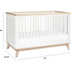 Scoot 3-in-1 Convertible Crib With Toddler Bed Conversion Kit, White/Washed Natural - Cribs - 6 - thumbnail