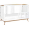 Scoot 3-in-1 Convertible Crib With Toddler Bed Conversion Kit, White/Washed Natural - Cribs - 7