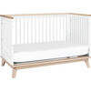 Scoot 3-in-1 Convertible Crib With Toddler Bed Conversion Kit, White/Washed Natural - Cribs - 8 - thumbnail